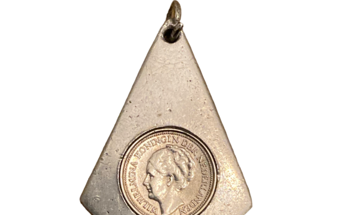 Hanger Wilhelmina munt van metaal vliegtuig